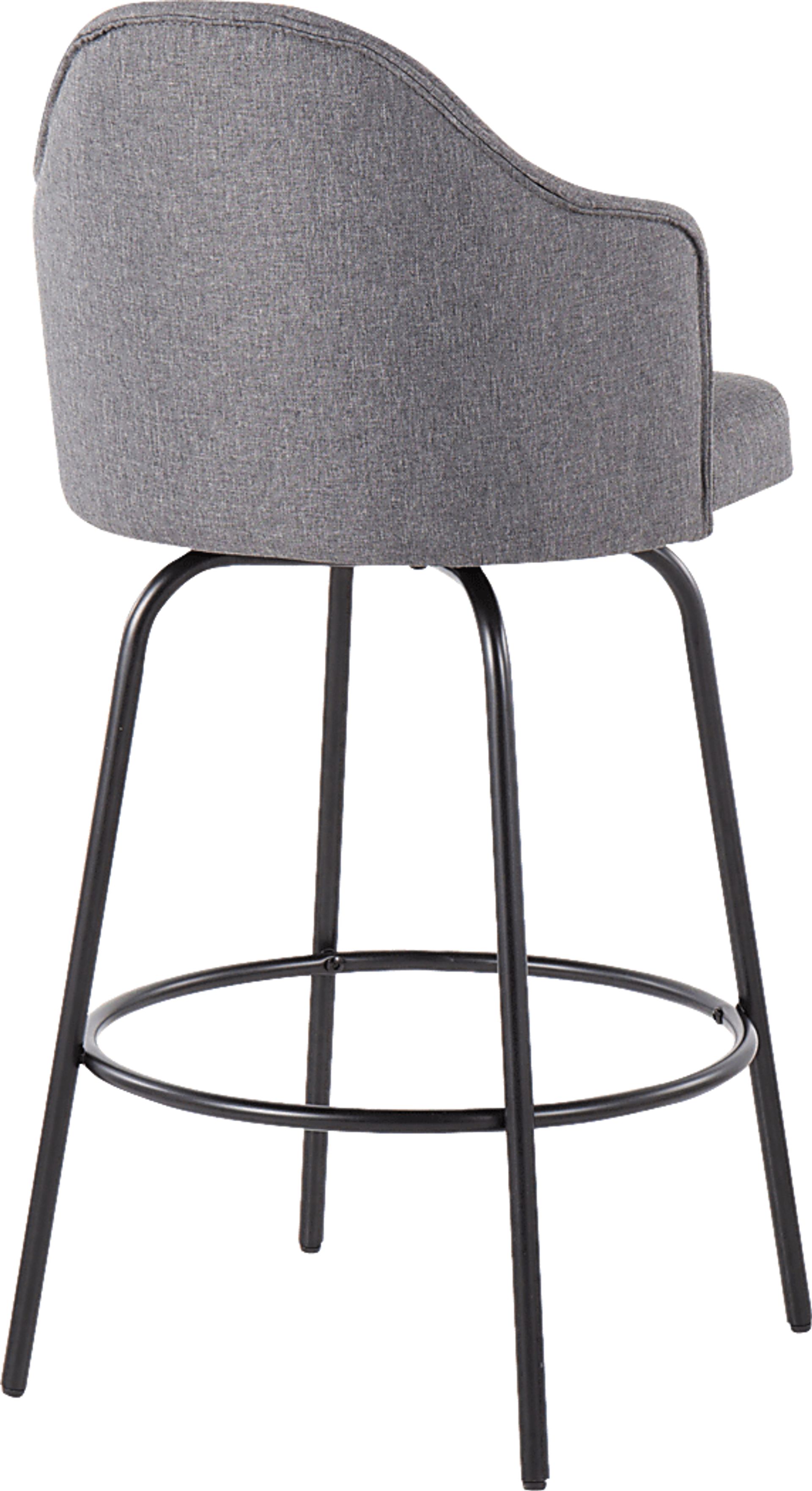 Lucile Lane Black Swivel Counter Height Stool, Set of 2 - Image 4
