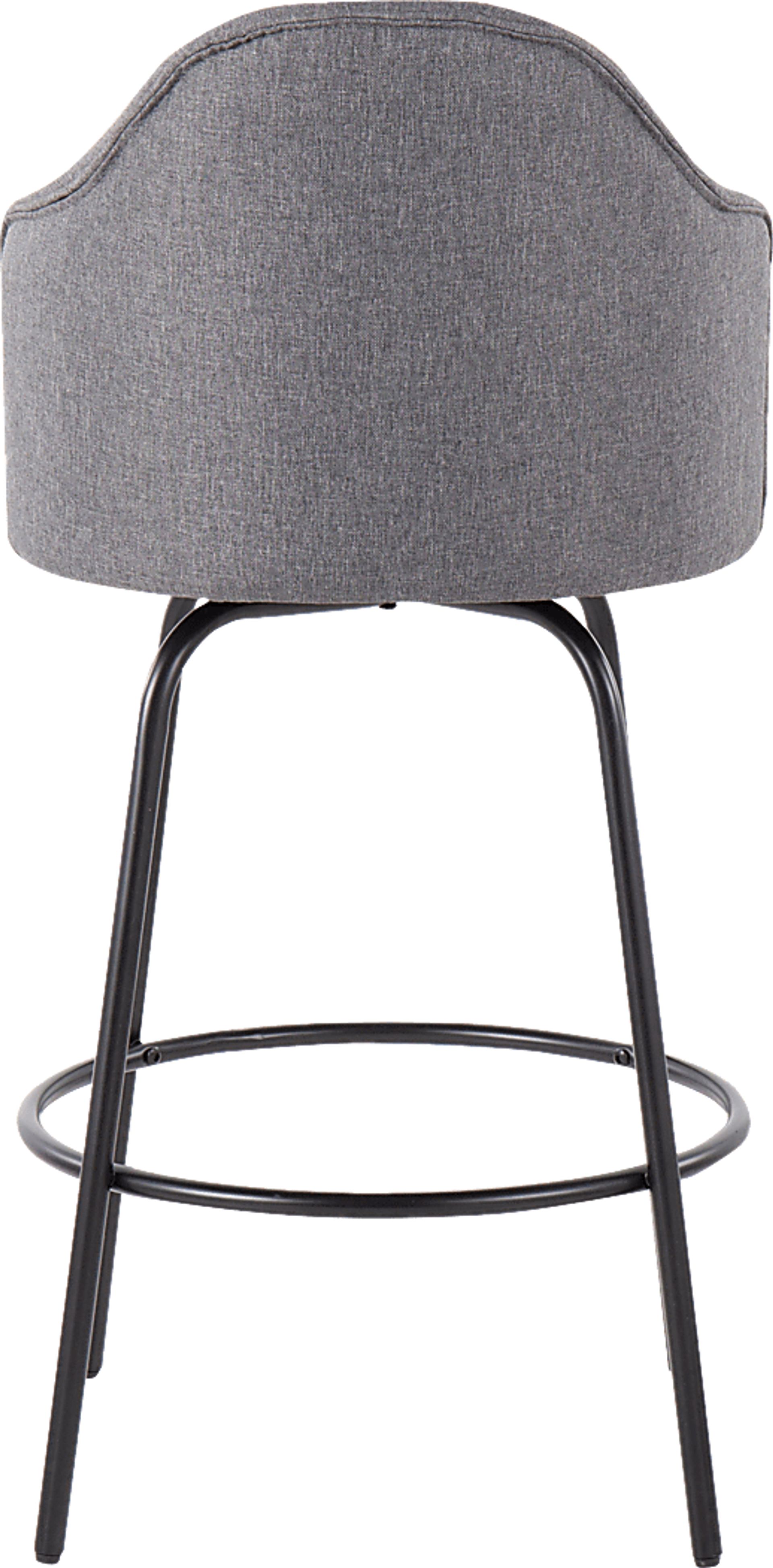 Lucile Lane Black Swivel Counter Height Stool, Set of 2 - Image 5