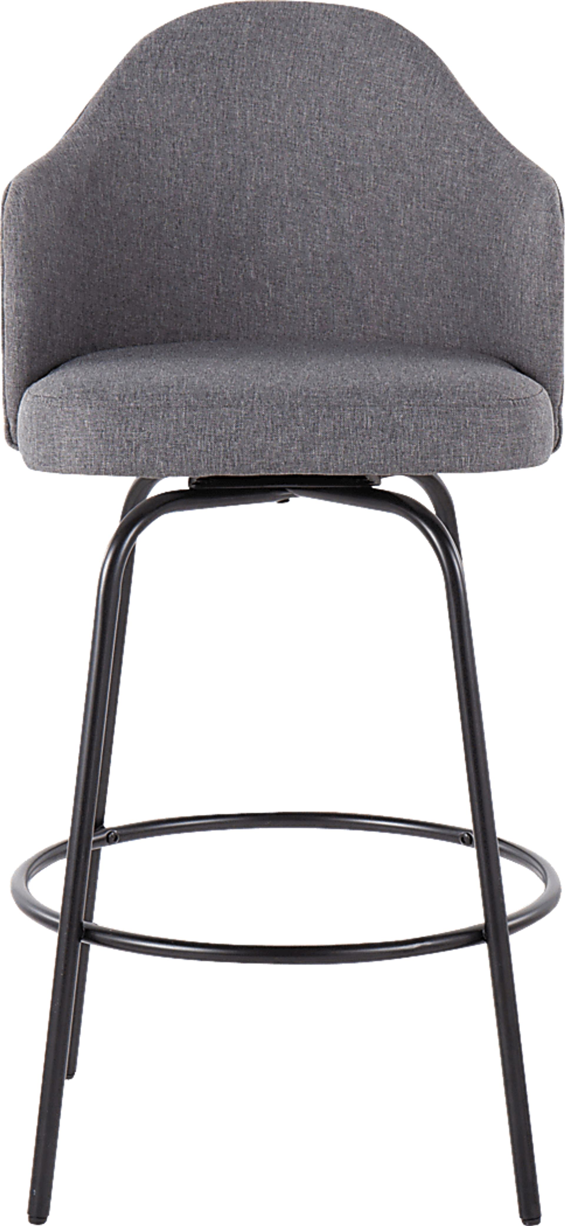 Lucile Lane Black Swivel Counter Height Stool, Set of 2 - Image 6