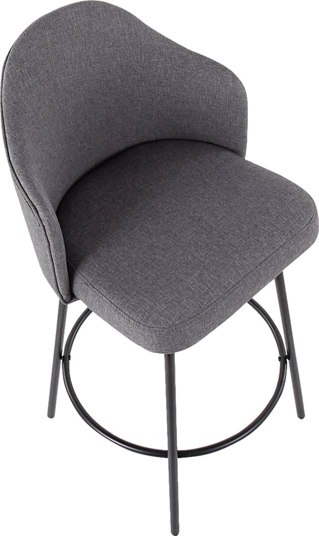 Lucile Lane Black Swivel Counter Height Stool, Set of 2 - Thumbnail - Image 7