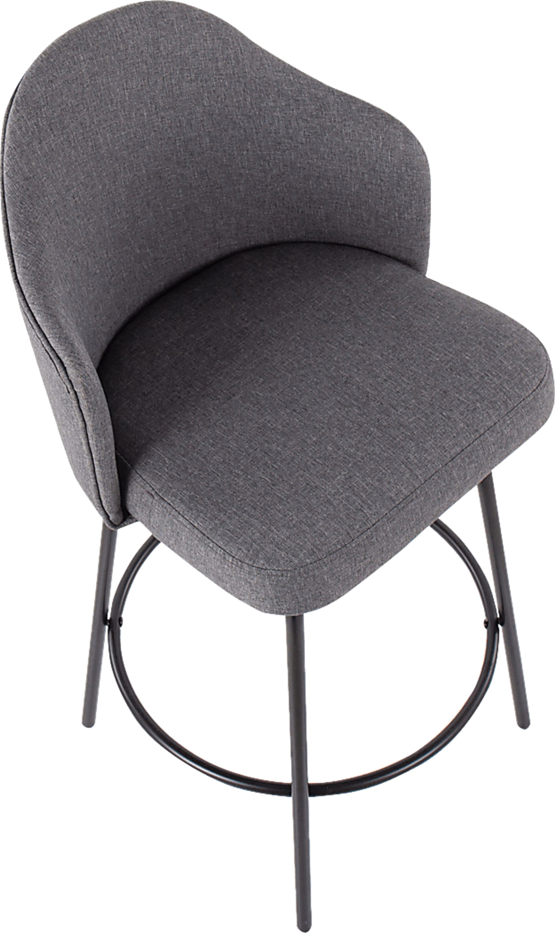 Lucile Lane Black Swivel Counter Height Stool, Set of 2 - Image 7