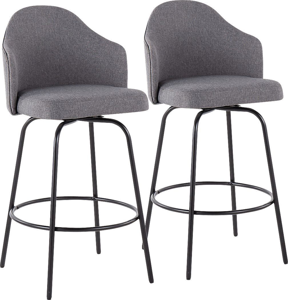 Lucile Lane Black Swivel Counter Height Stool, Set of 2 - Rooms To Go