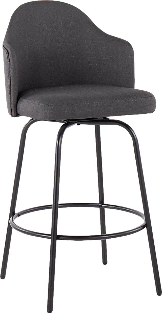 Lucile Lane Charcoal Swivel Counter Height Stool, Set of 2 - Thumbnail - Image 2