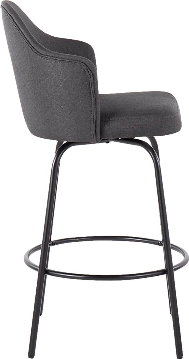 Lucile Lane Charcoal Swivel Counter Height Stool, Set of 2 - Thumbnail - Image 3