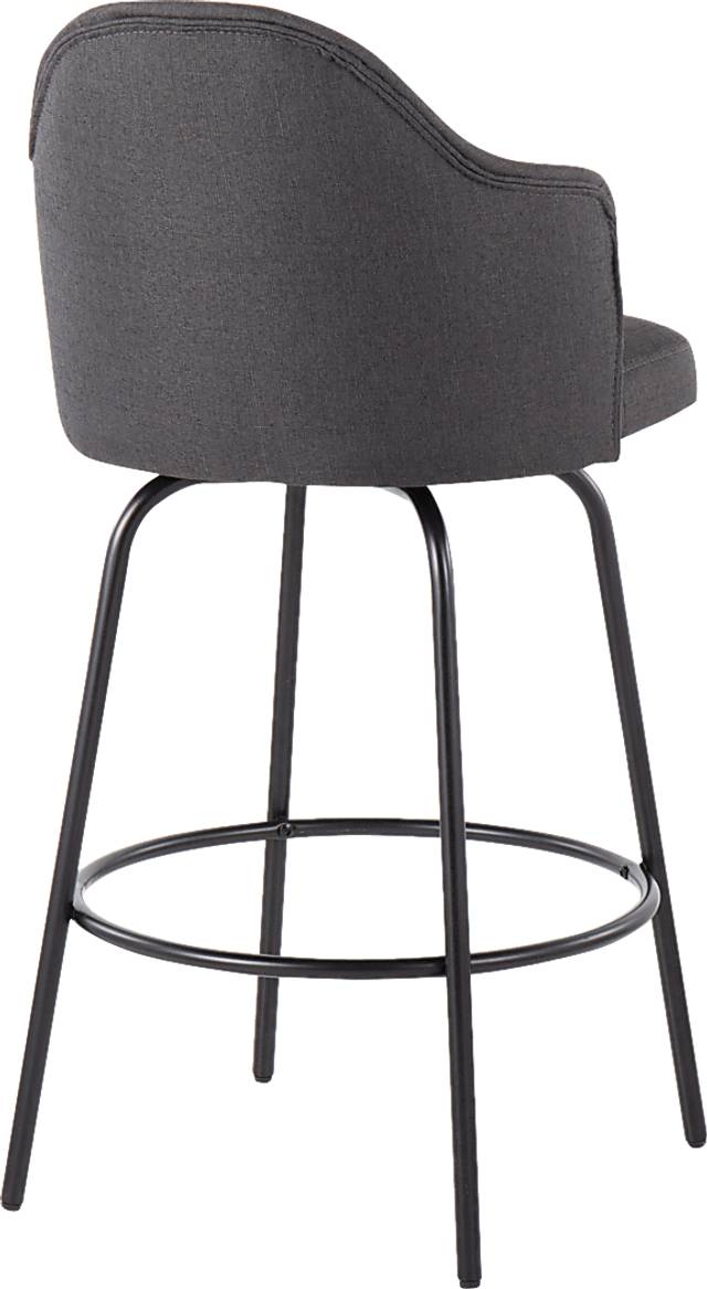 Lucile Lane Charcoal Swivel Counter Height Stool, Set of 2 - Thumbnail - Image 4