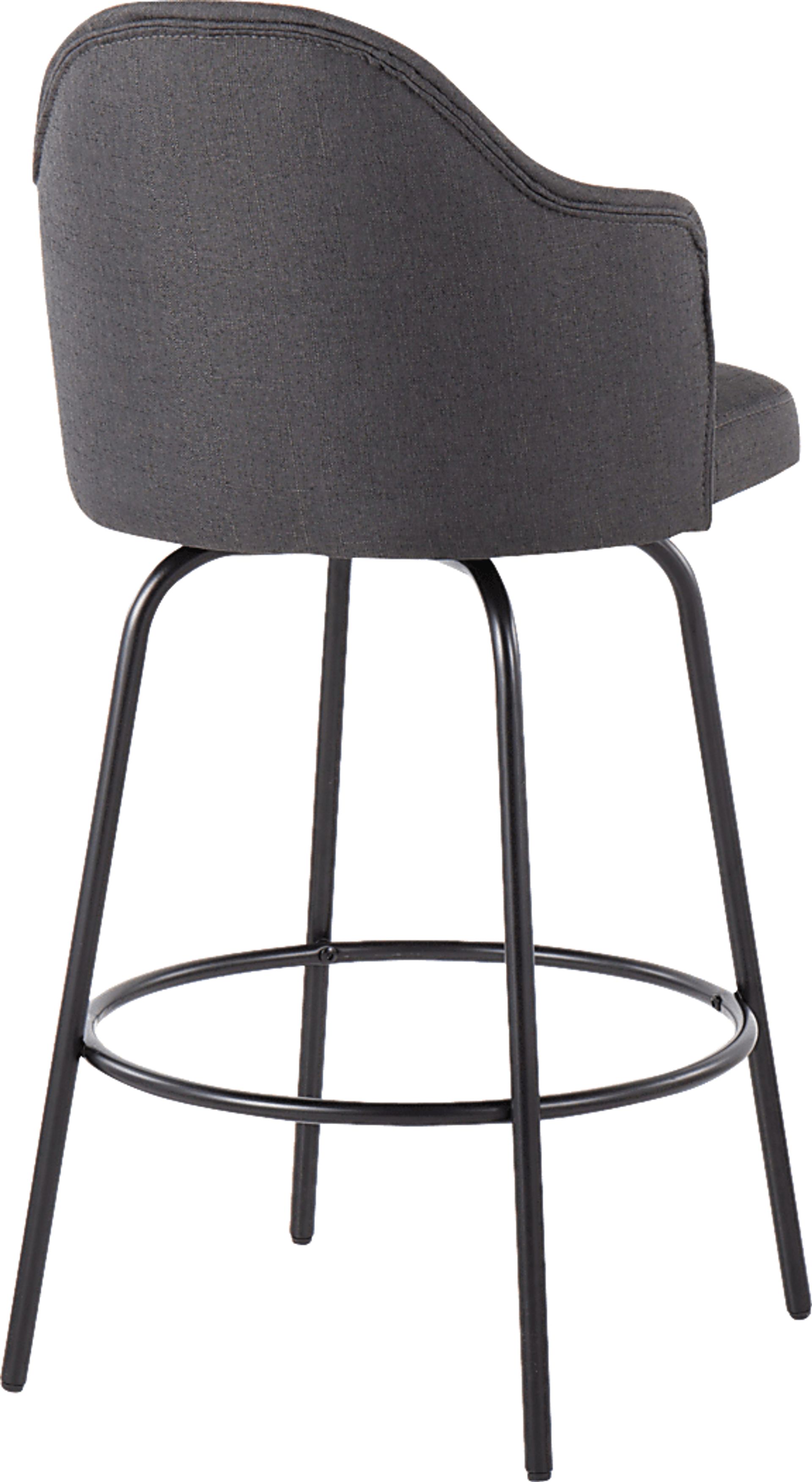 Lucile Lane Charcoal Swivel Counter Height Stool, Set of 2 - Image 4