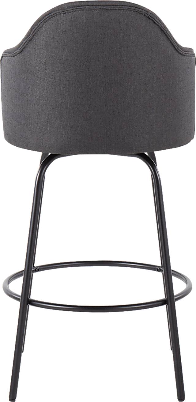 Lucile Lane Charcoal Swivel Counter Height Stool, Set of 2 - Thumbnail - Image 5