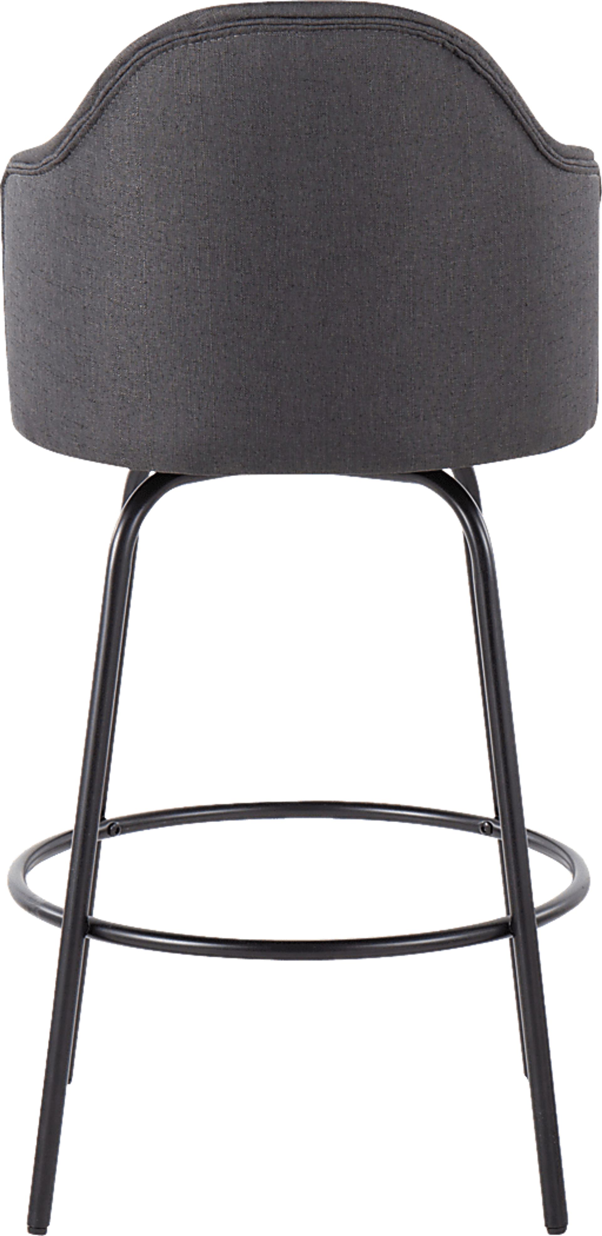 Lucile Lane Charcoal Swivel Counter Height Stool, Set of 2 - Image 5