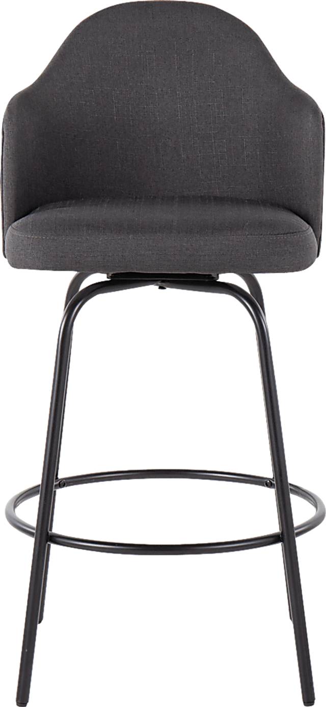 Lucile Lane Charcoal Swivel Counter Height Stool, Set of 2 - Thumbnail - Image 6