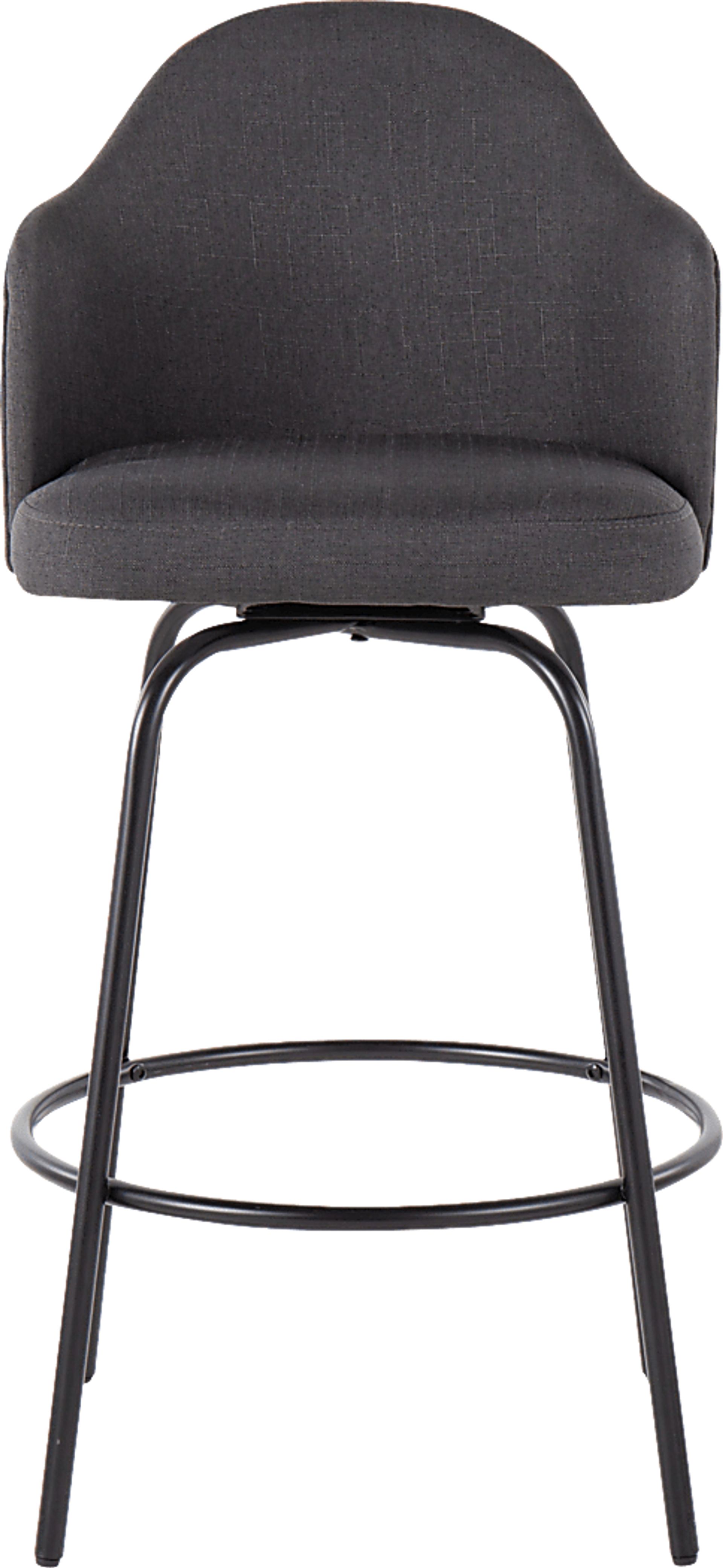 Lucile Lane Charcoal Swivel Counter Height Stool, Set of 2 - Image 6