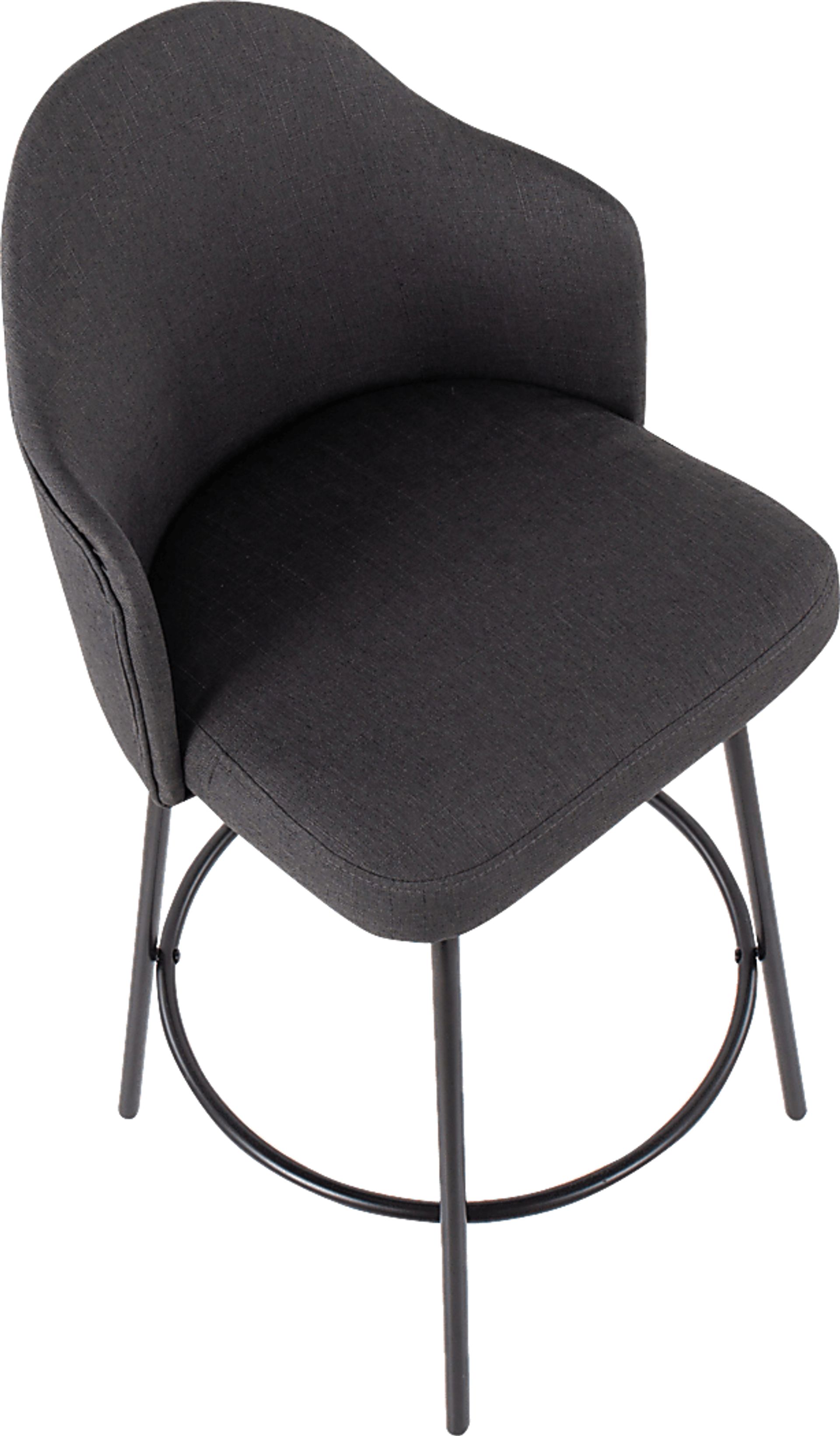 Lucile Lane Charcoal Swivel Counter Height Stool, Set of 2 - Image 7