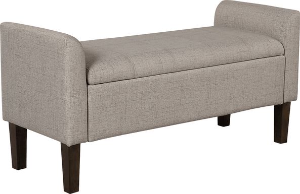 Luckenwald Taupe Storage Bench