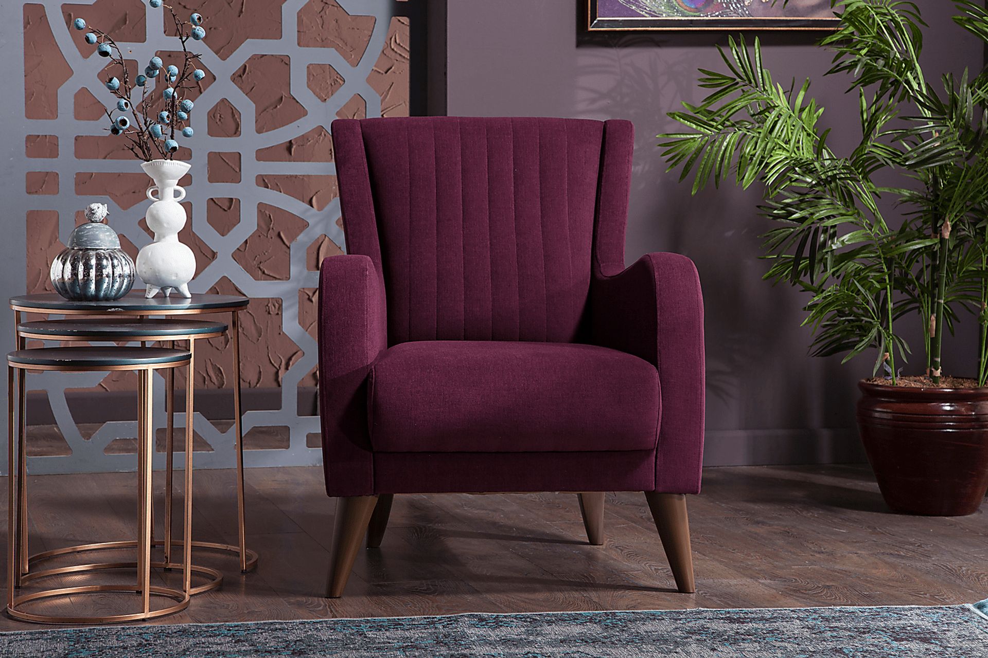 Ludmila Merlot Accent Chair - Image 4