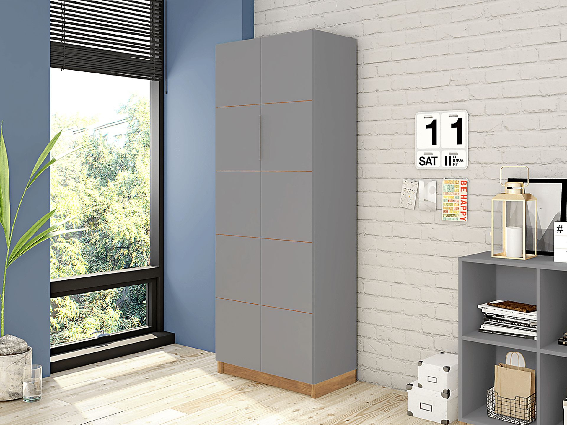 Lufberry Gray Bookcase - Image 10