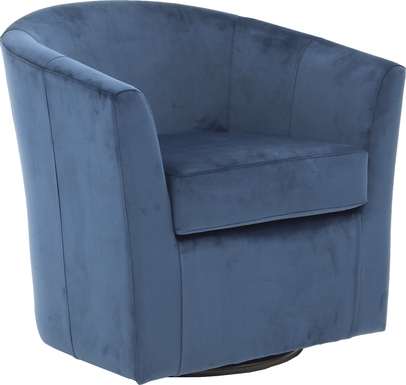 Lughala I Blue Swivel Accent Chair