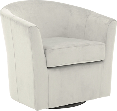 Lughala I Pewter Swivel Accent Chair
