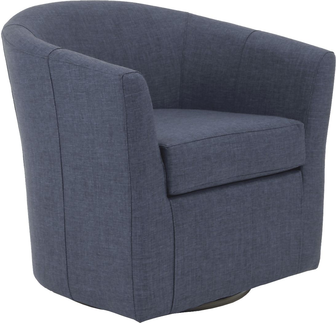 Lughala I Navy Swivel Accent Chair