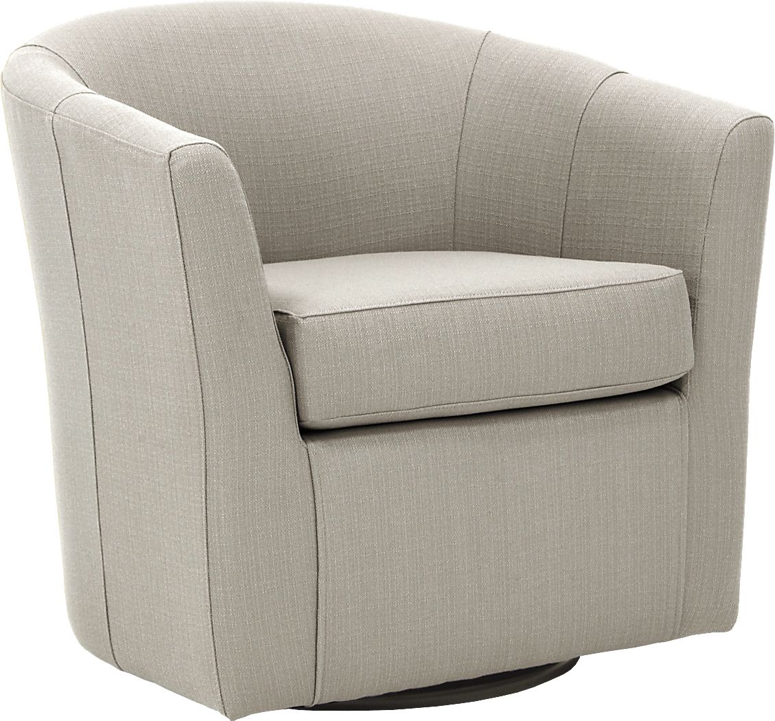 Lughala I Ivory Swivel Accent Chair