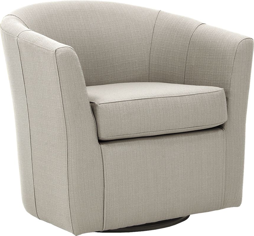 Lughala I Ivory Swivel Accent Chair