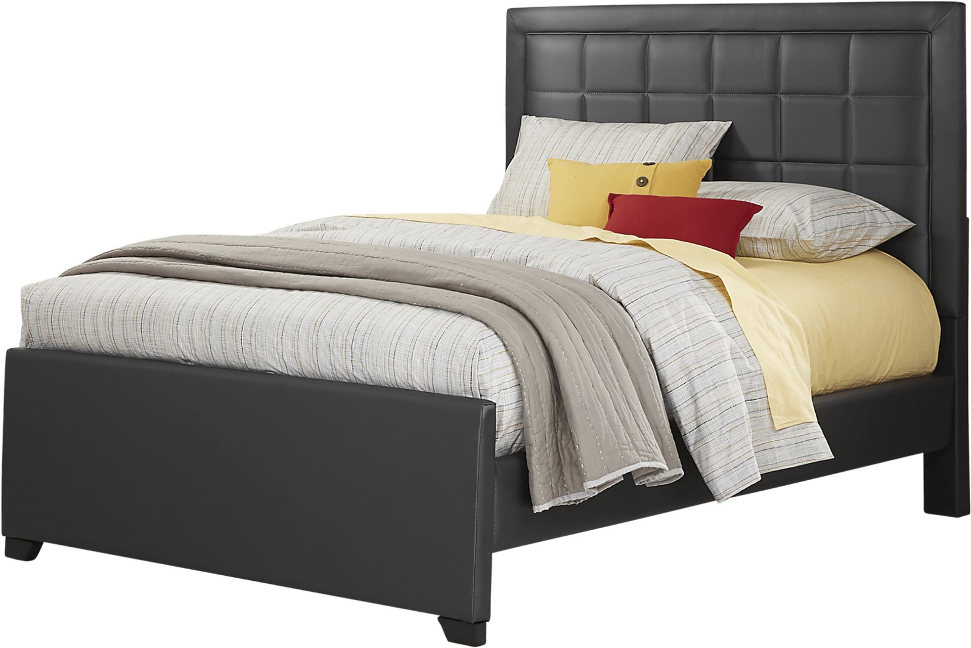 Kids Lugo Black 3 Pc Full Upholstered Bed - Image 1