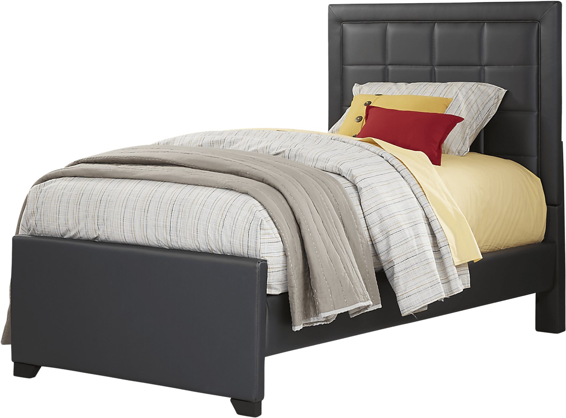 Kids Lugo Black 3 Pc Twin Upholstered Bed - Image 1