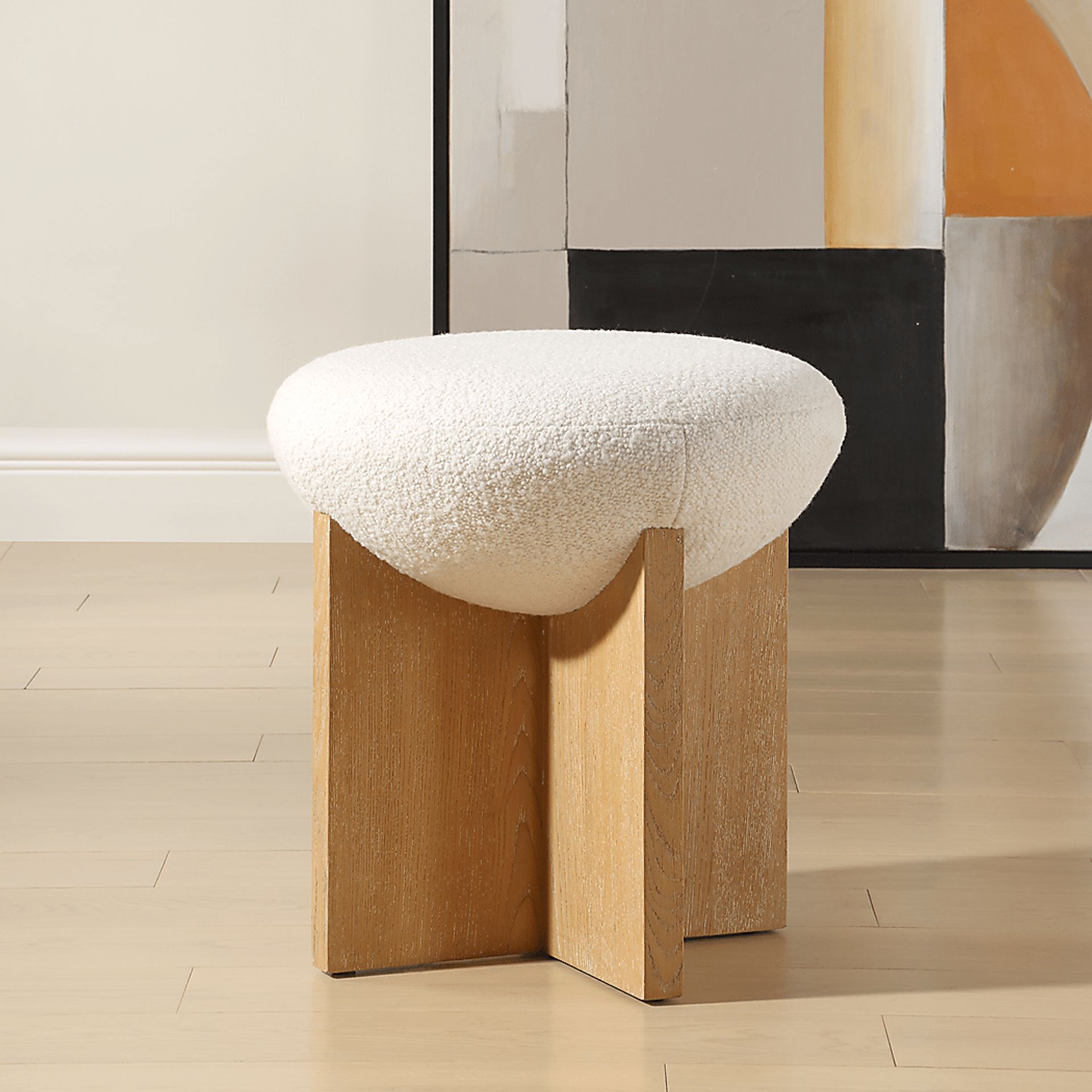 Luki White Accent Stool - Image 2