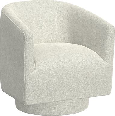 Lukirks White Swivel Accent Chair