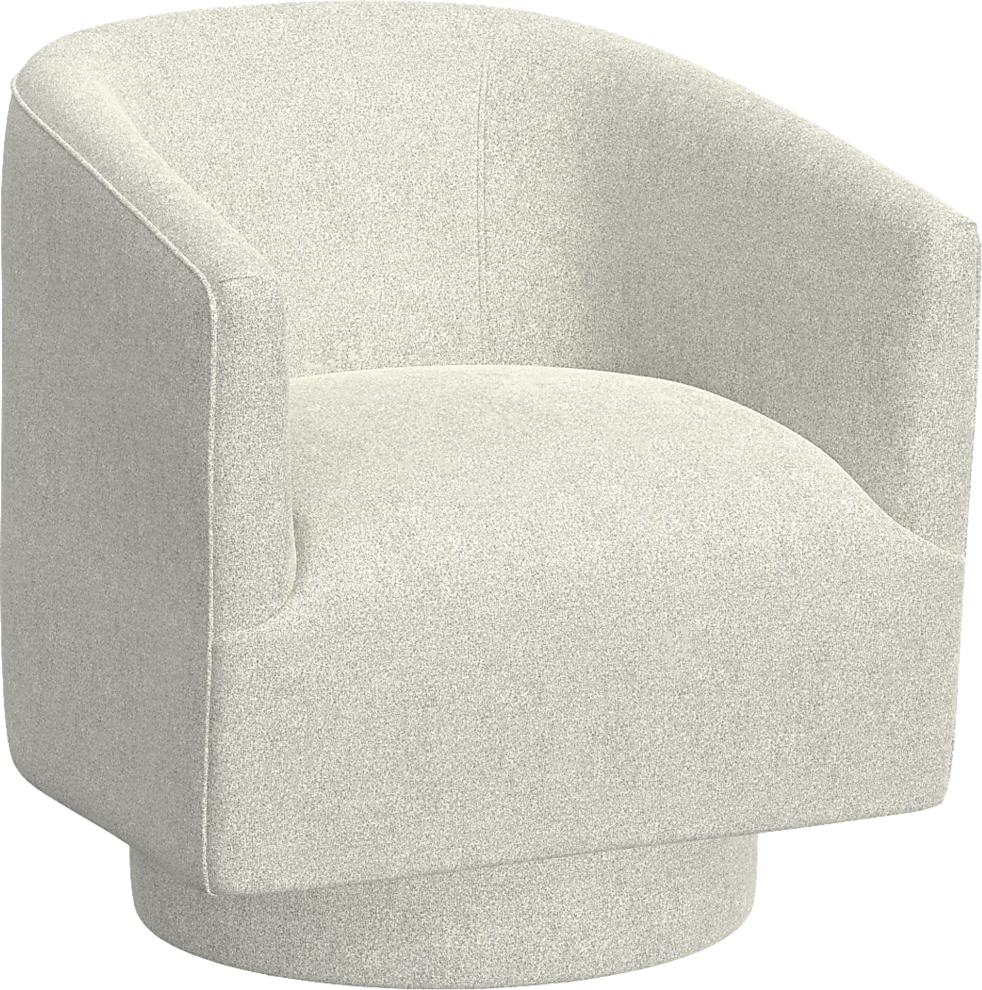 Lukirks White Swivel Accent Chair - Image 1