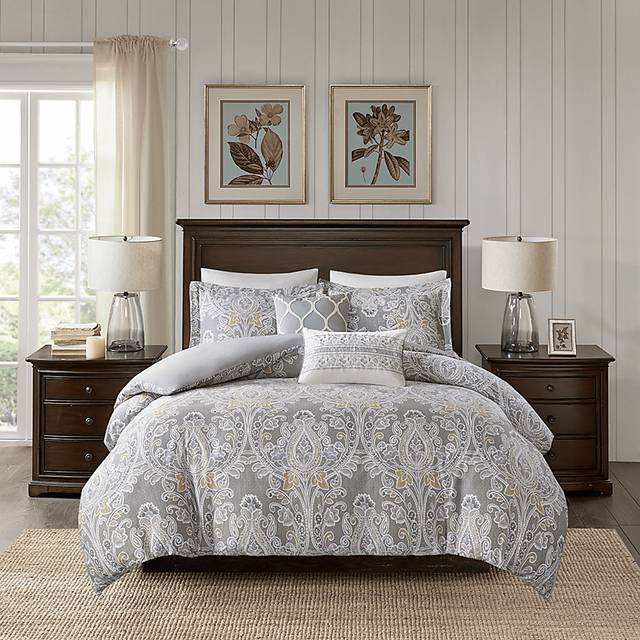 Lulon Gray 5 Pc Full/Queen Duvet Set - Thumbnail - Image 2