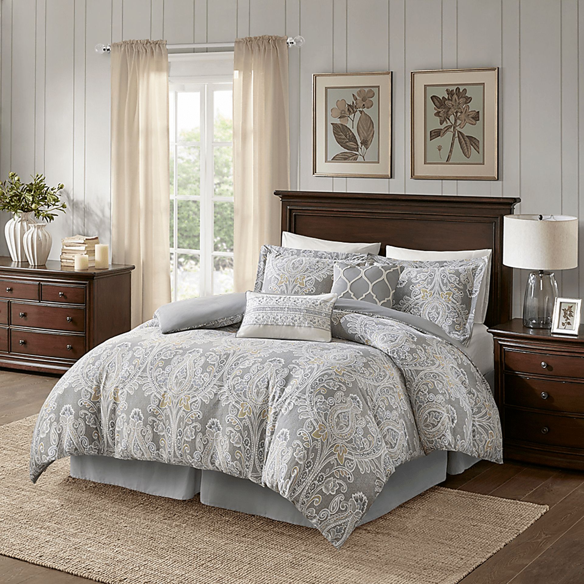 Lulon Gray 6 Pc California King Comforter Set - Image 1