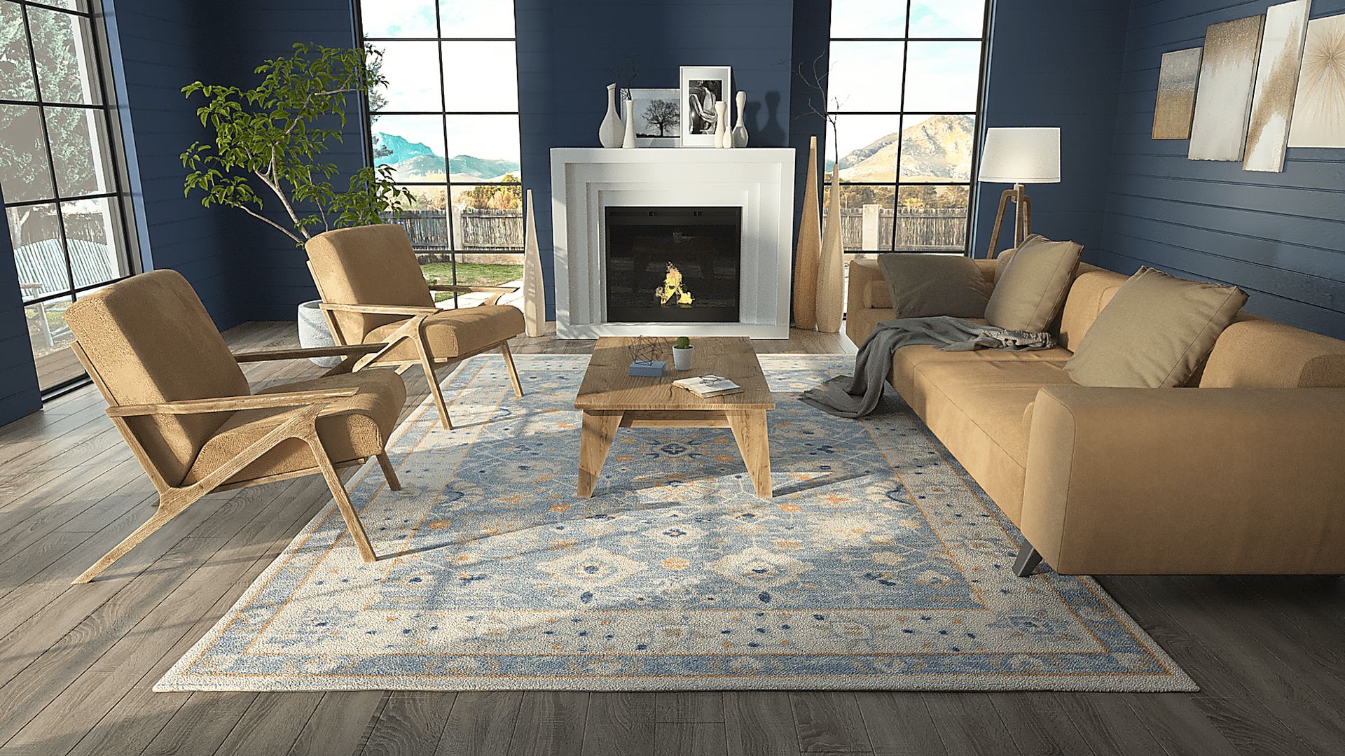 Luma Blue 3'3 x 5' Rug - Image 8