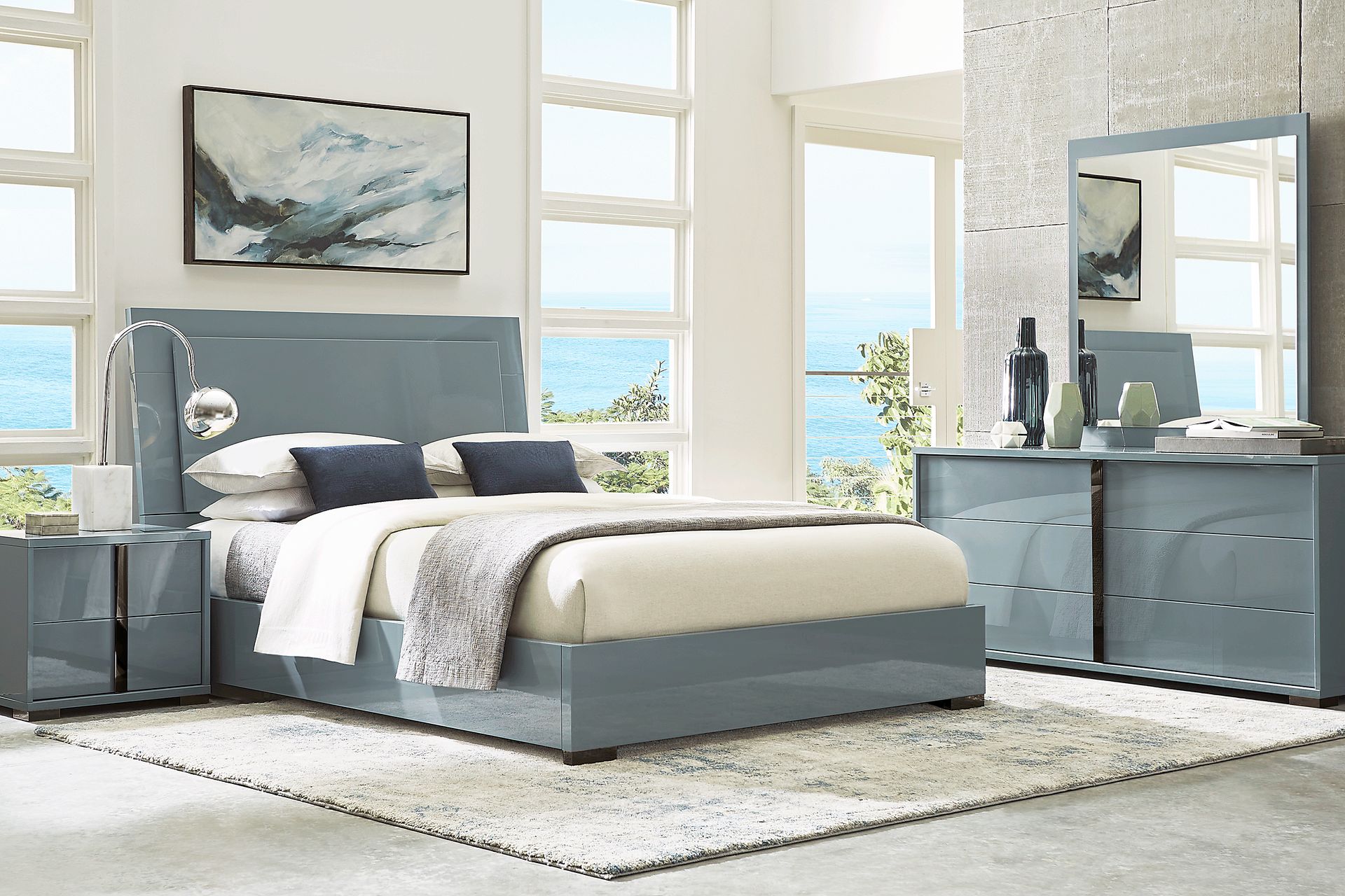Luma Vista Blue 7 Pc Queen Bedroom - Image 1