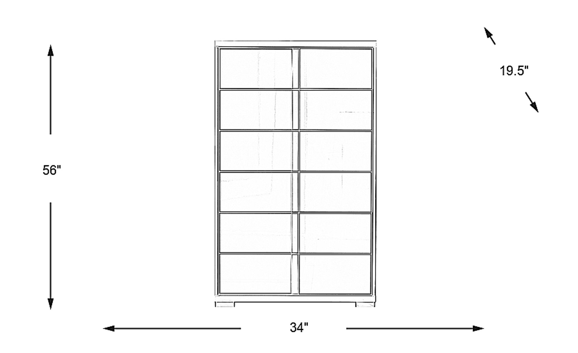 Dimension Image. Please refer to the Dimension Tab on this page for dimension details.