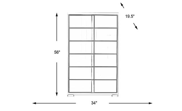 Dimension Image. Please refer to the Dimension Tab on this page for dimension details.