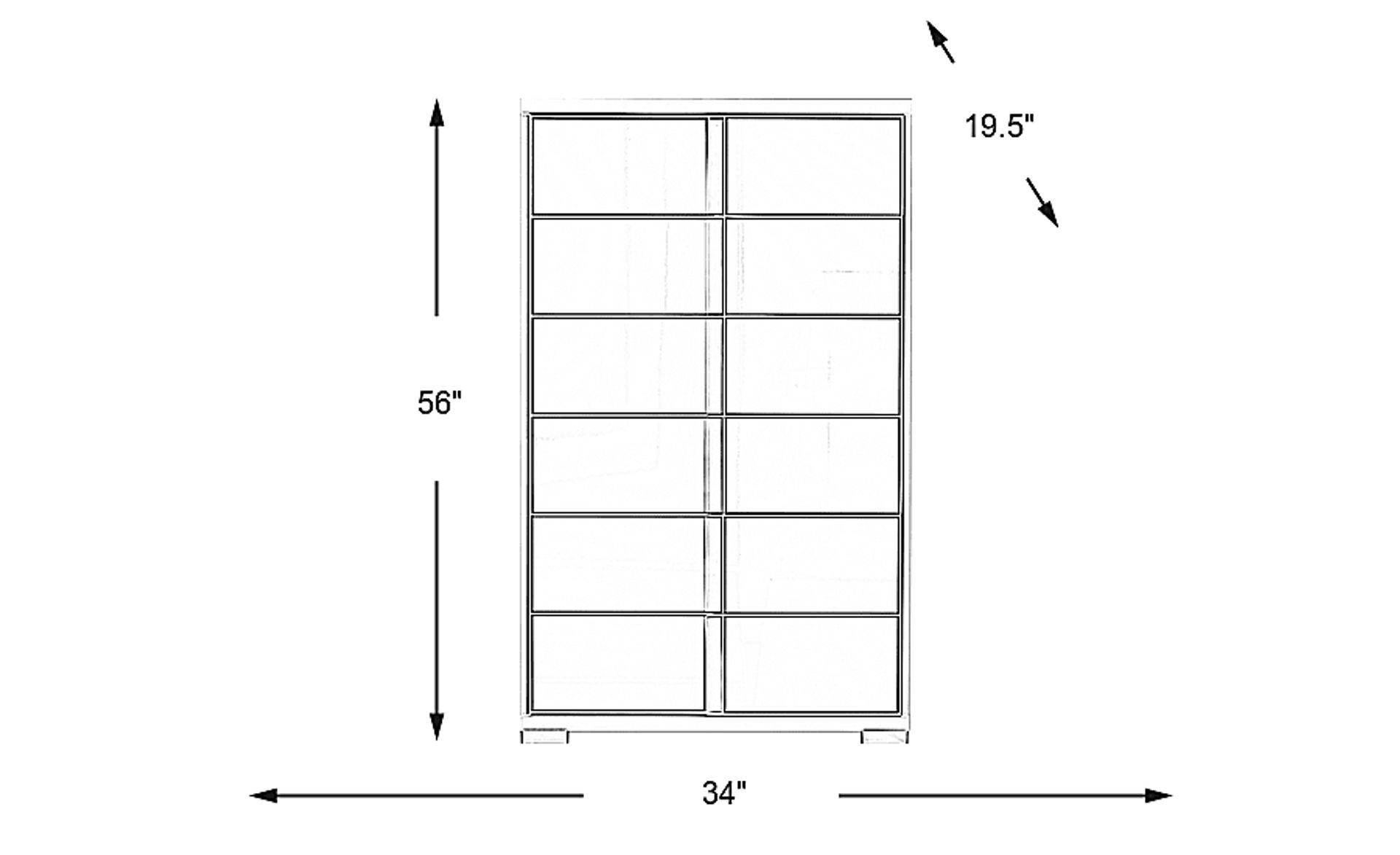 Dimension Image. Please refer to the Dimension Tab on this page for dimension details.