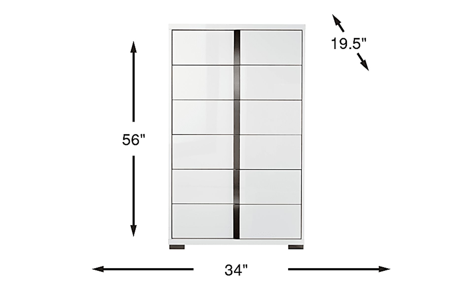 Dimension Image. Please refer to the Dimension Tab on this page for dimension details.