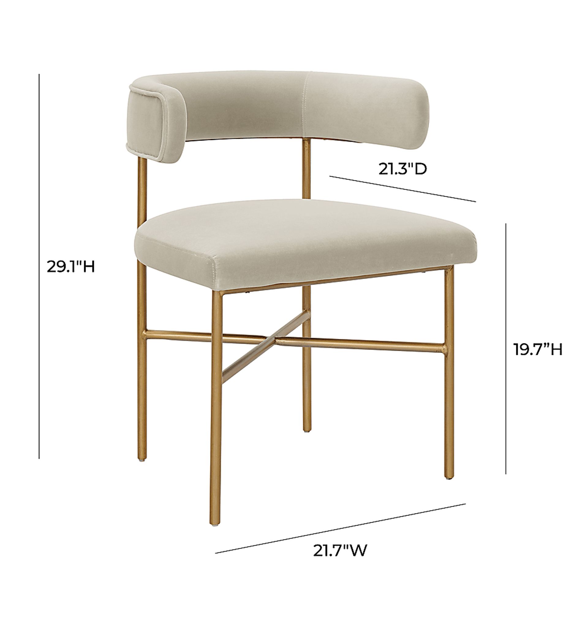 Luna Ann Cream Dining Chair - Image 7