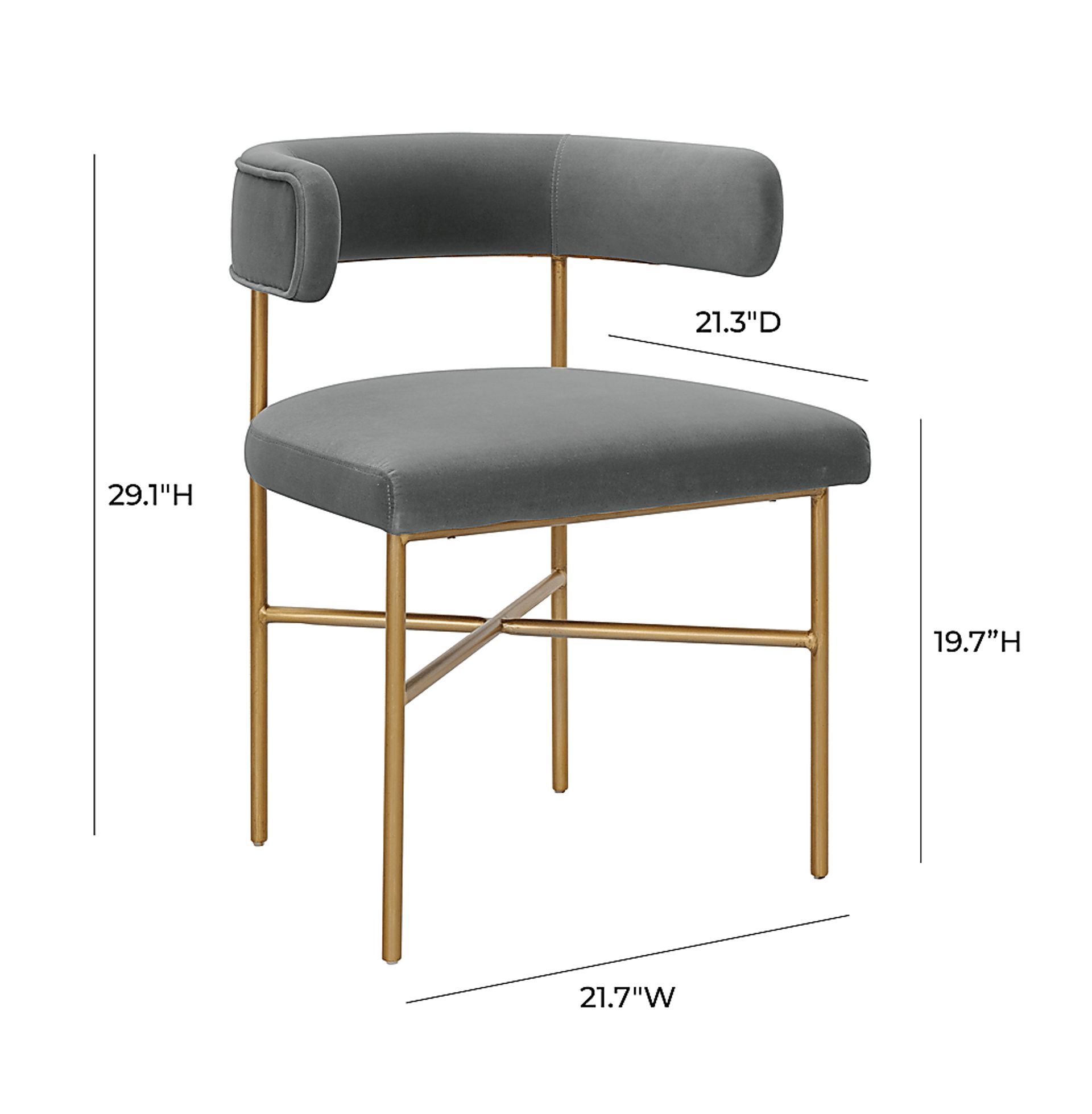 Luna Ann Gray Dining Chair - Image 6