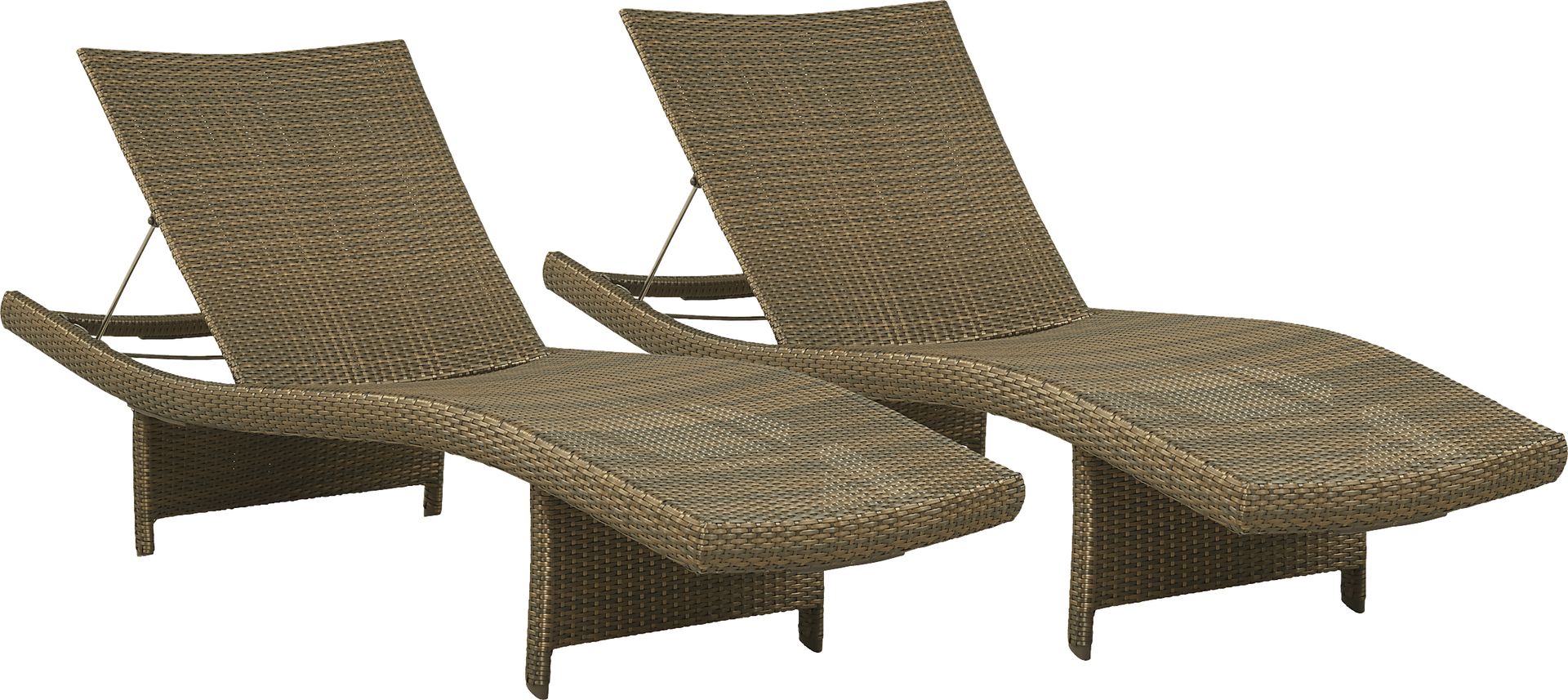 Luna Lake Brown Outdoor Chaises, Set of 2 - Image 1