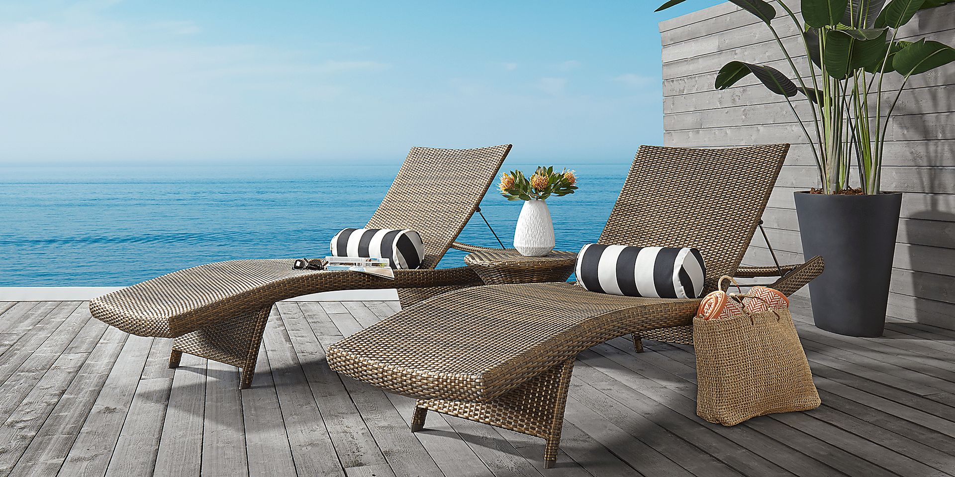 Luna Lake Brown Outdoor Chaises, Set of 2 - Image 2