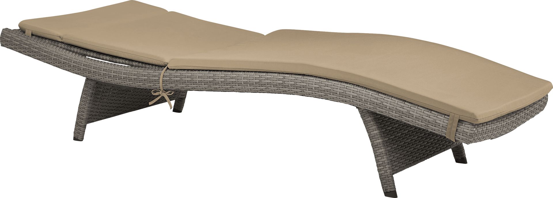 Luna Lake Gray Outdoor Chaise with Beige Cushions, Set of 2 - Image 3