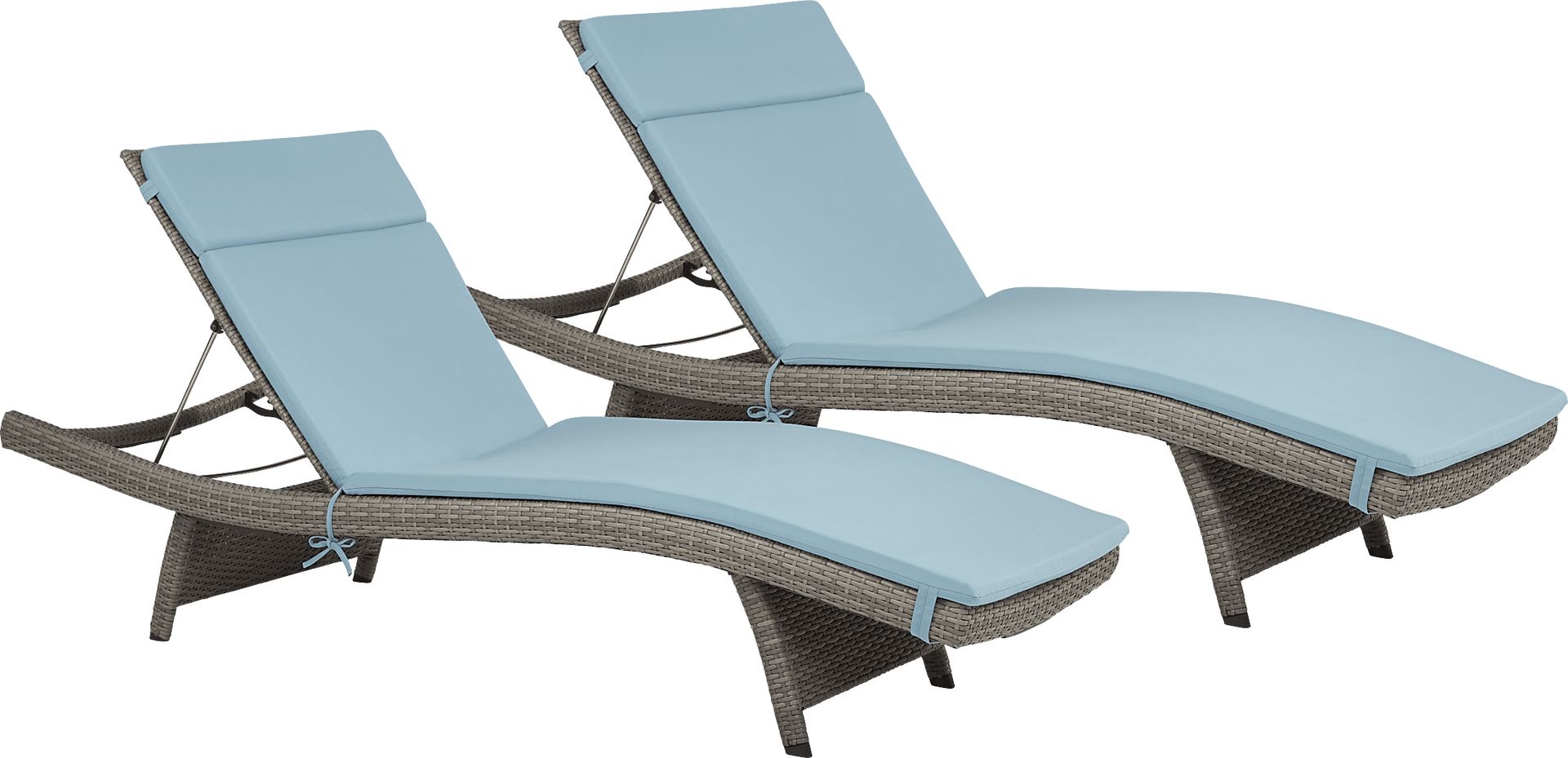 Luna Lake Gray Outdoor Chaise with Mineral Cushions, Set of 2 - Image 1