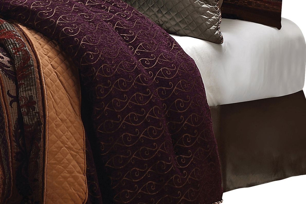 Lundholm Purple 9 Pc Queen Comforter Set