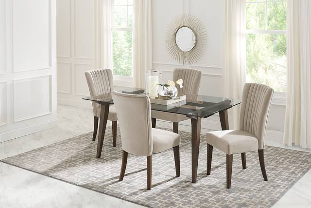 Lunetta Brown 5 Pc Dining Room with Loden Chairs - Thumbnail - Image 1