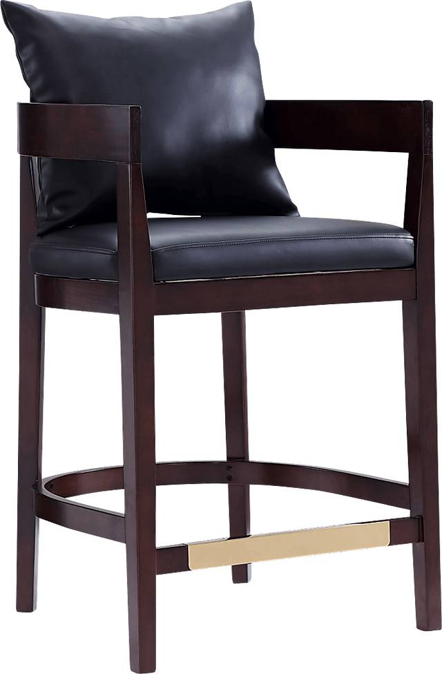 Lupen Black Counter Height Stool - Thumbnail - Image 1