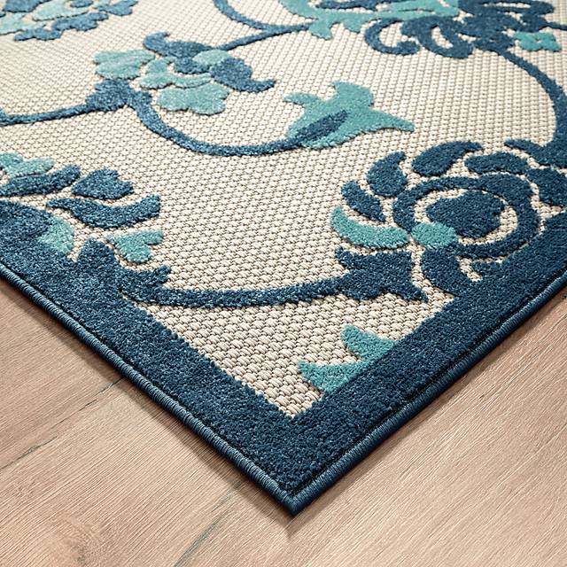Lusetrie Navy/Multi 5' x 8' Indoor/Outdoor Rug - Thumbnail - Image 4