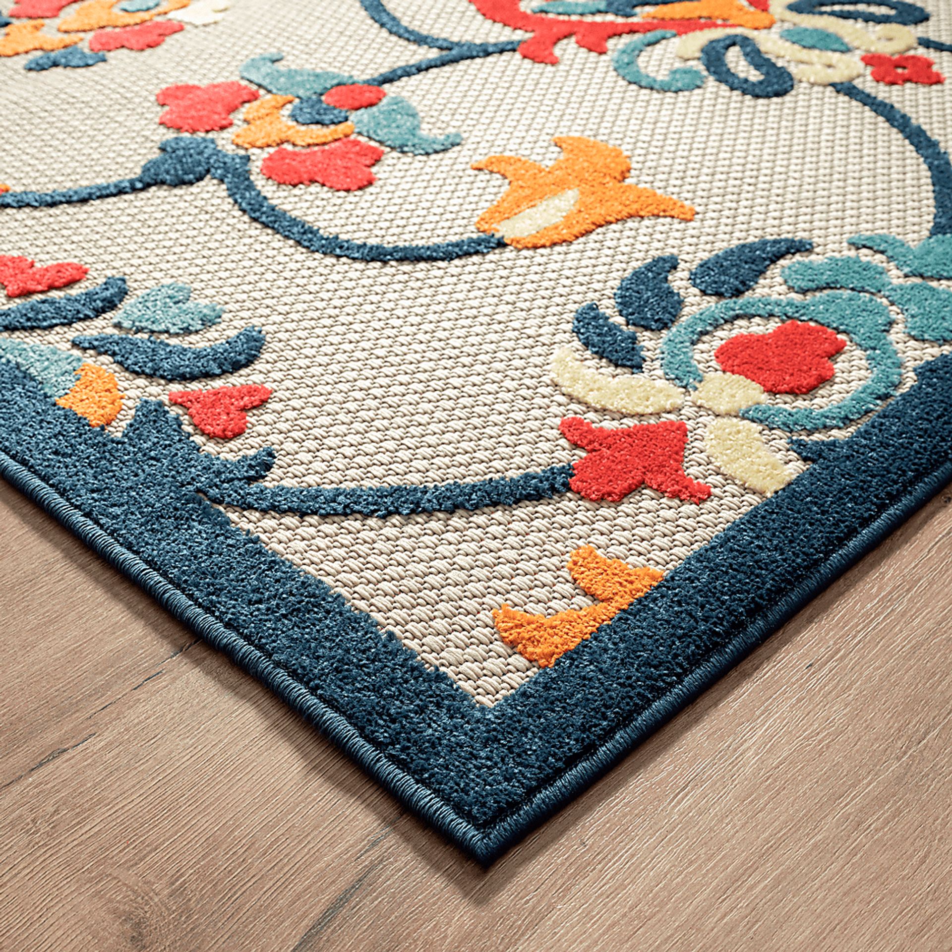Lusetrie Orange/Multi 5' x 8' Indoor/Outdoor Rug - Image 5