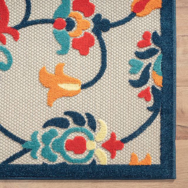 Lusetrie Orange/Multi 7'10 x 9'10 Indoor/Outdoor Rug - Thumbnail - Image 6
