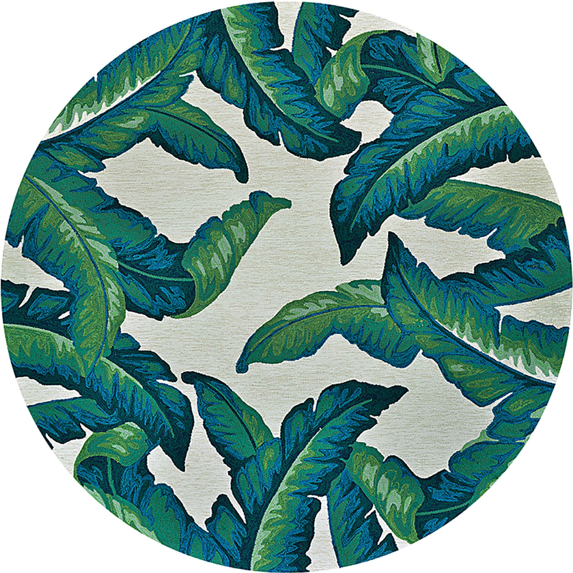 Lush Breeze Palm Green 7'10 Round Indoor/Outdoor Rug - Image 1