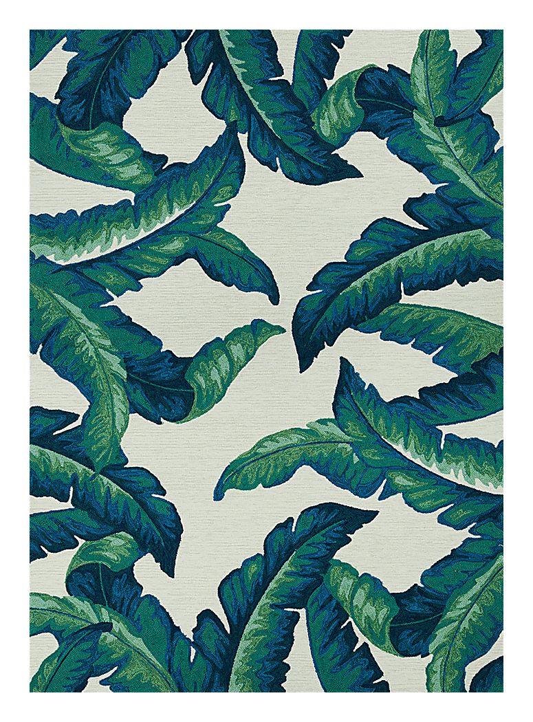 Lush Breeze Palm Green 3'6 x 5'6 Indoor/Outdoor Rug